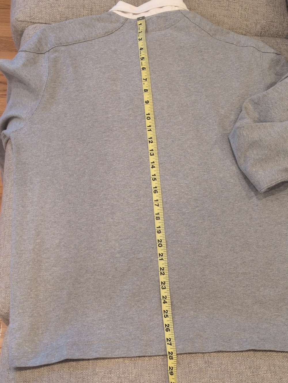 Men's Polo by Ralph Lauren Heather Gray Long-Sleeve Rugby Polo Large - Picture 10 of 11